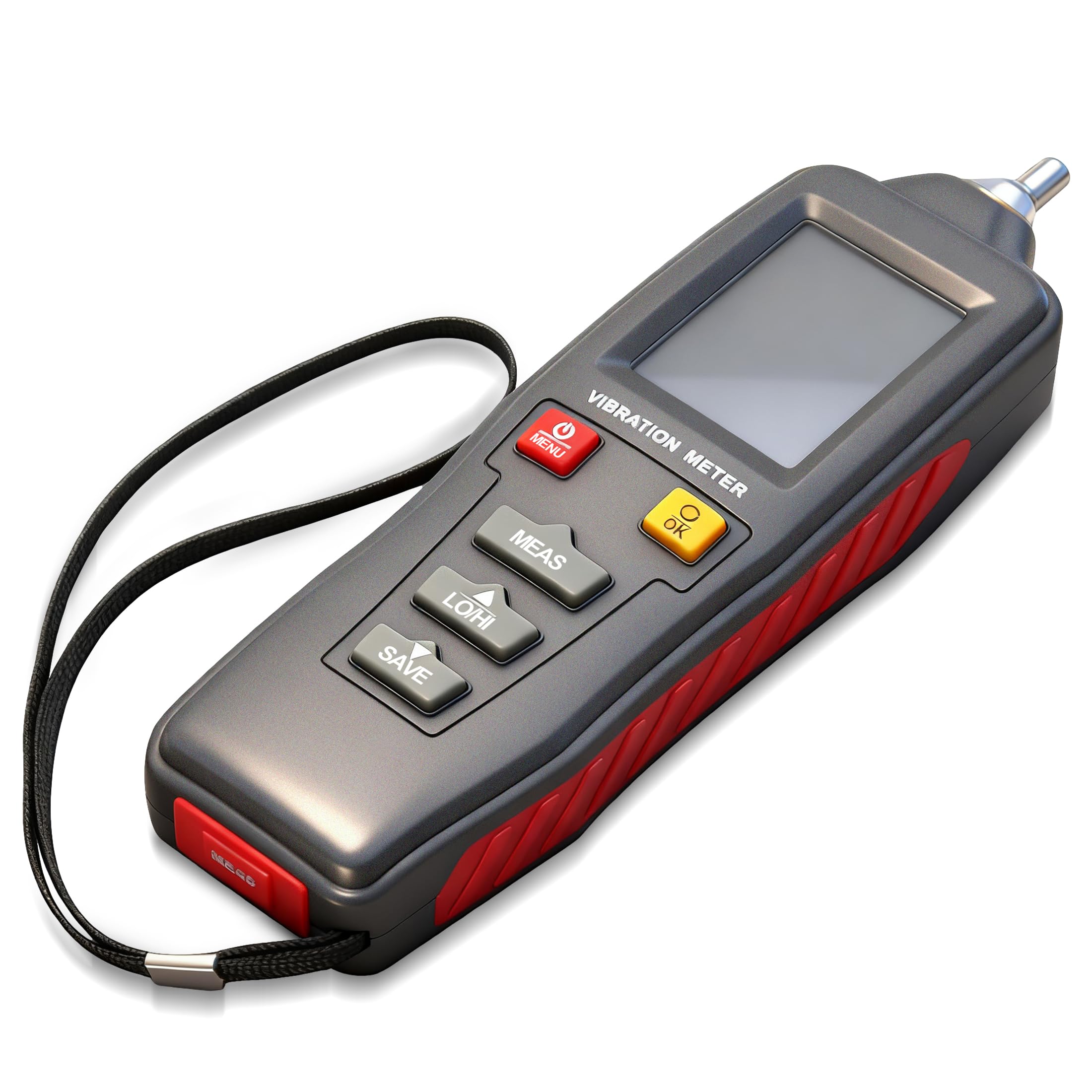 Vibration Meter Digital Vibration Meter Measures 0.1~199.9m/s² Acceleration, 0.001~1.999mm Displacement & 0.1~199.9mm/s Velocity Vibration Detector Used for Industrial (Model AMF116)