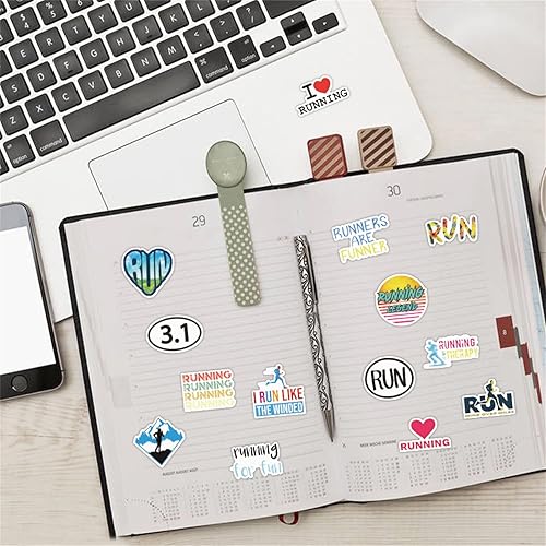 Miniatura 8 de 110 calcomanías deportivas para botellas de agua, laptop, equipaje, teléfono, vinilo impermeable para adolescentes y adultos, regalos para corredores