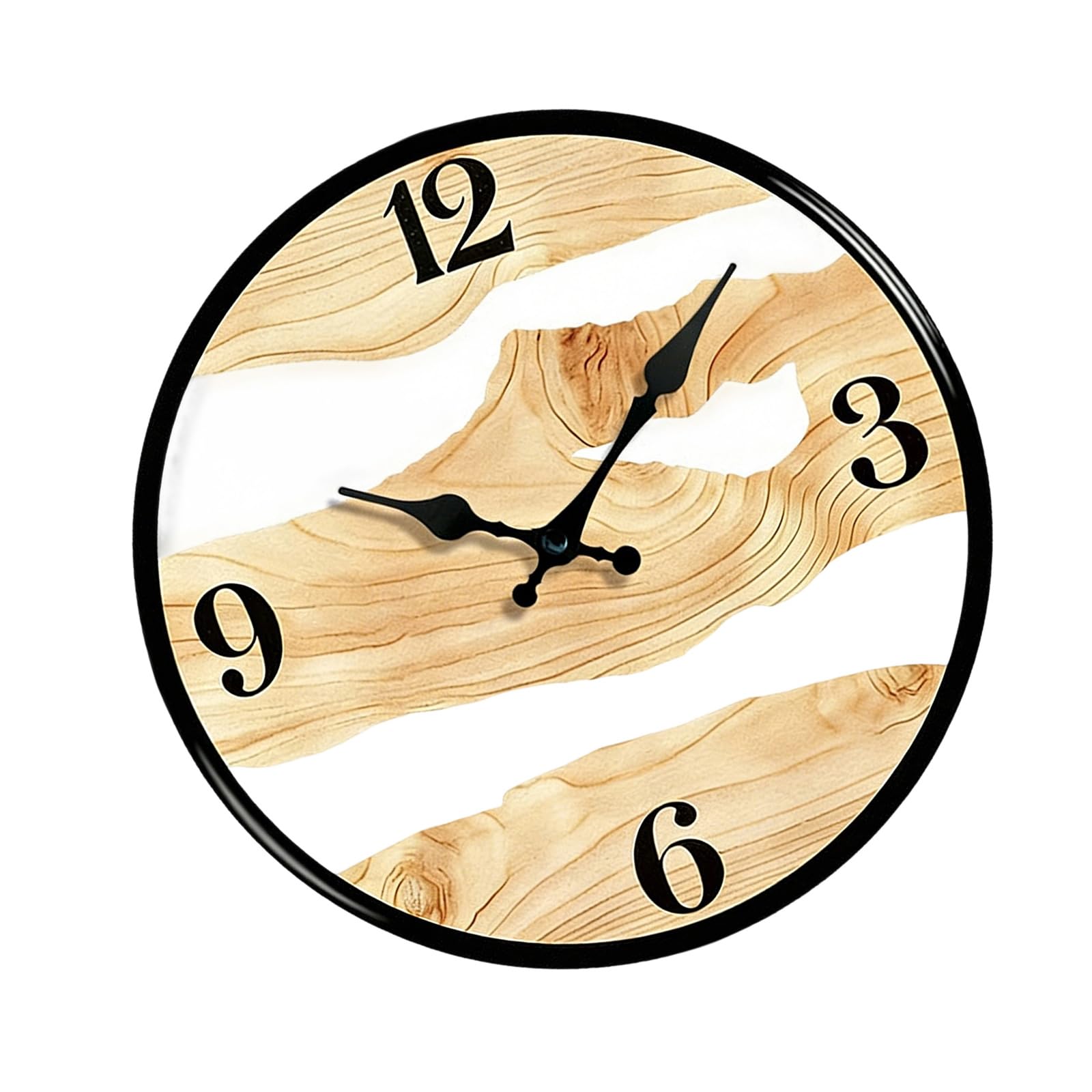 ljhnba Wall Clock, Rustics Wall Clock Battery Operated Silents None Ticking Clocks Decorative Clocks for Bathroom, Living Room Decorative for Shelf