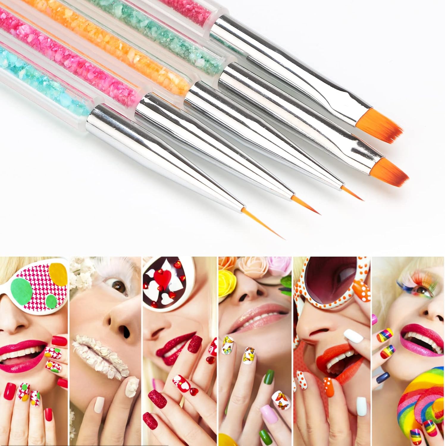 5pcs Nail Art Brushes,Nail Dotting Tools,Double Ended Nail Art Pens Kit Gel Nails,Nail Polish Pens Paint Manicure Beauty Nail Art Tools Nail Accessories 7 71f hJ7XkGL. AC SL1500