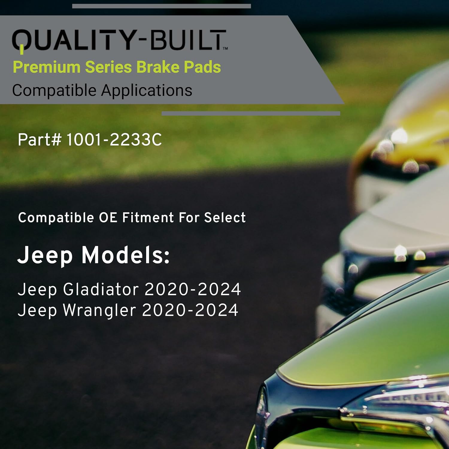 QUALITY-BUILT Rear Ceramic Brake Pads, Premium 1001-2233C, Compatible with 2020-2024 Jeep (Gladiator,Wrangler)