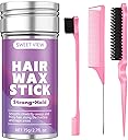 Hair Wax Stick & Slick Back Hair Brush for Tame Flyaways, Frizz, Sleek Ponytail, Buns | Pomade/Balm/Gel Stick for Woman, Styling Accessories for Girls