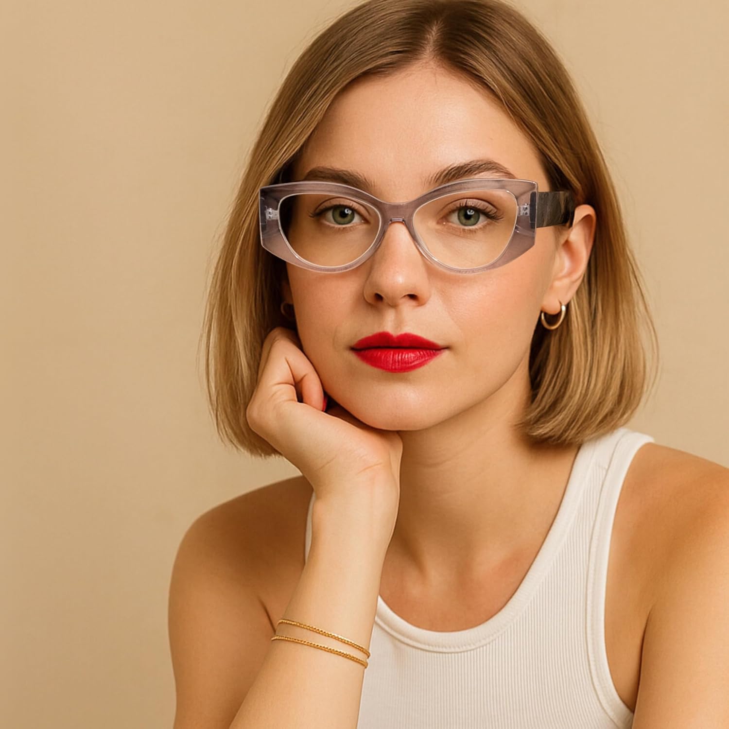 2SeeLife Gray Women's Cat Eye Reading Glasses – Trendy & Stylish Readers with Premium, Scratch-Resistant Lenses and Solid & Sturdy Frame, Strength 2.00