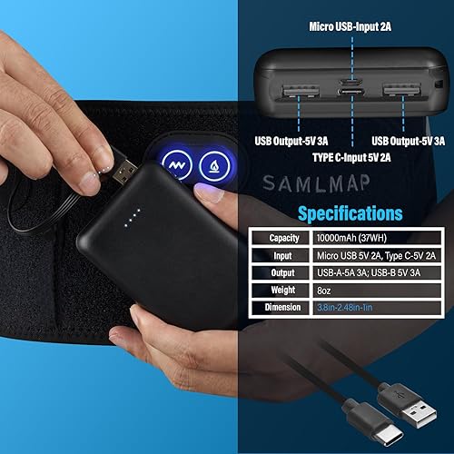 Miniatura 6 de Almohadilla térmica para aliviar el dolor de espalda, soporte de espalda calentado para hombres y mujeres, masajeador de espalda baja, cintura