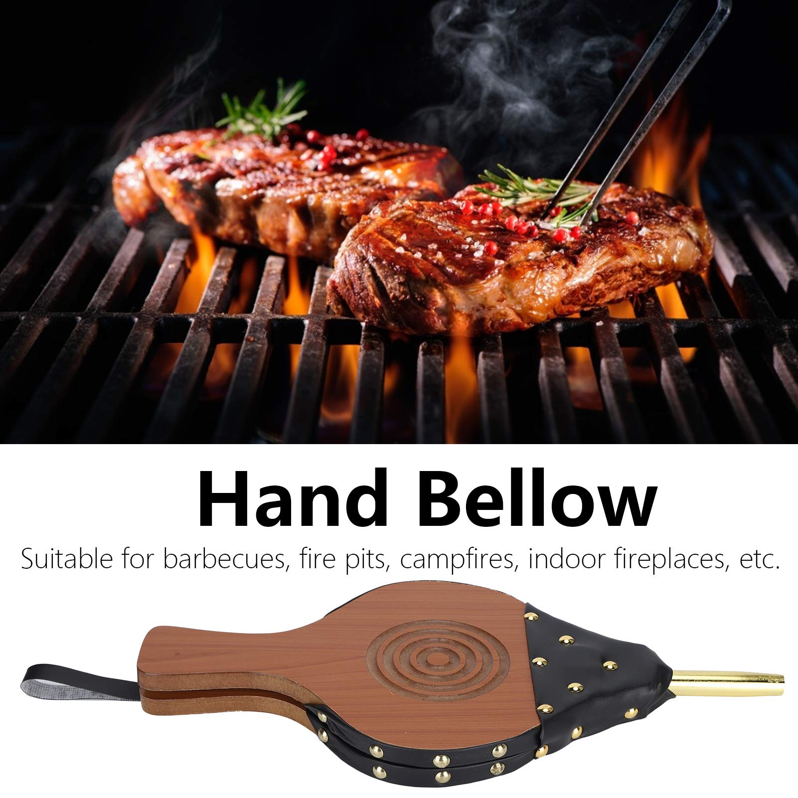 Ventilador de cocina al aire libre, soplador for chimenea madera, fuelle, herramientas for fuego, barbacoa portátil, Picnic, diseño ergonómico, ligero y útil