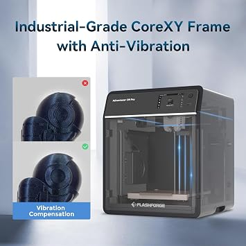 Flashforge Adventurer 5M Pro 3D Printer: 600mm/s High-Speed Printing, Auto Bed Leveling, Quick-Release Nozzle, Removable PEI Plate & Dual Filtration System, 8.7x8.7x8.7 Build Volume