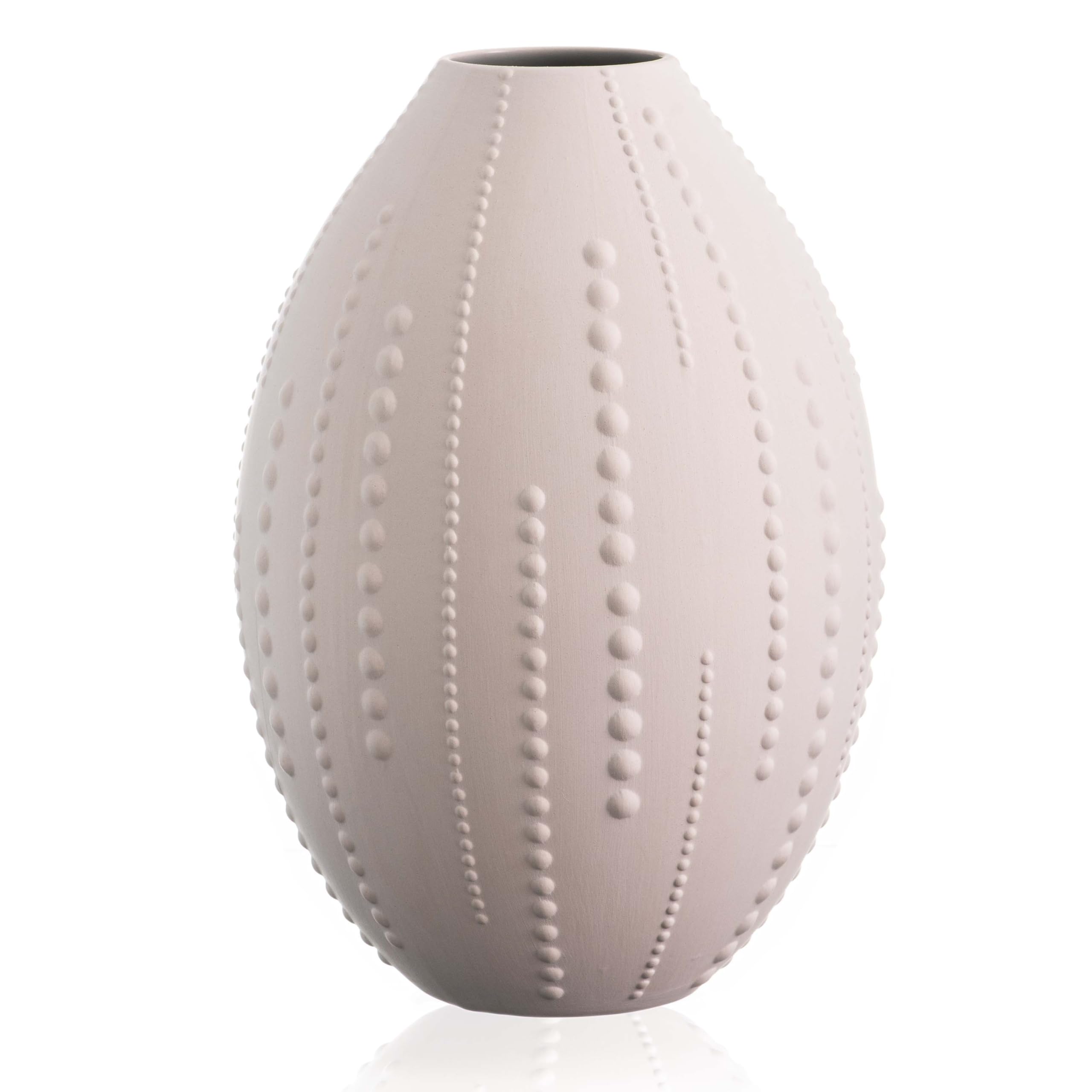 Diamante Sand Earthenware Vase - Matt Smooth Finish - 29Cm Tall