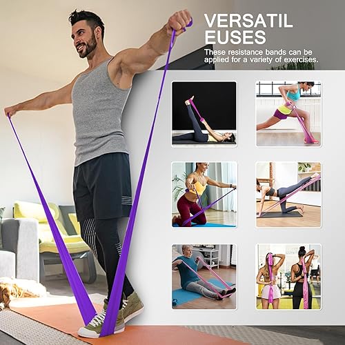 Miniatura 3 de 5 Pcs Professional Resistance Bands. Latex-Free, Elastic Band, Work Out Bands, Stretch Bands for Working Out Women or Men, Exercise Bands Set for