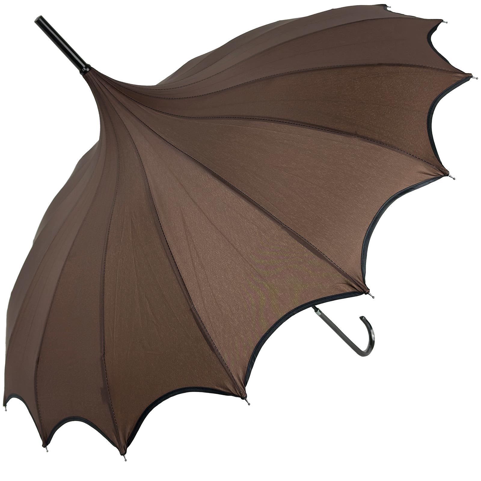 Soake Boutique Scalloped Pagoda Umbrella - Mocha