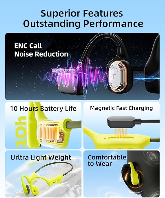Swimming Headphones,IPX8 Waterproof Bone Conduction Headphones,32GB Memory Open Ear Headphones with Mic,Wireless Bluetooth Earphones Underwater Sport Earbuds for Running Workout Cycling