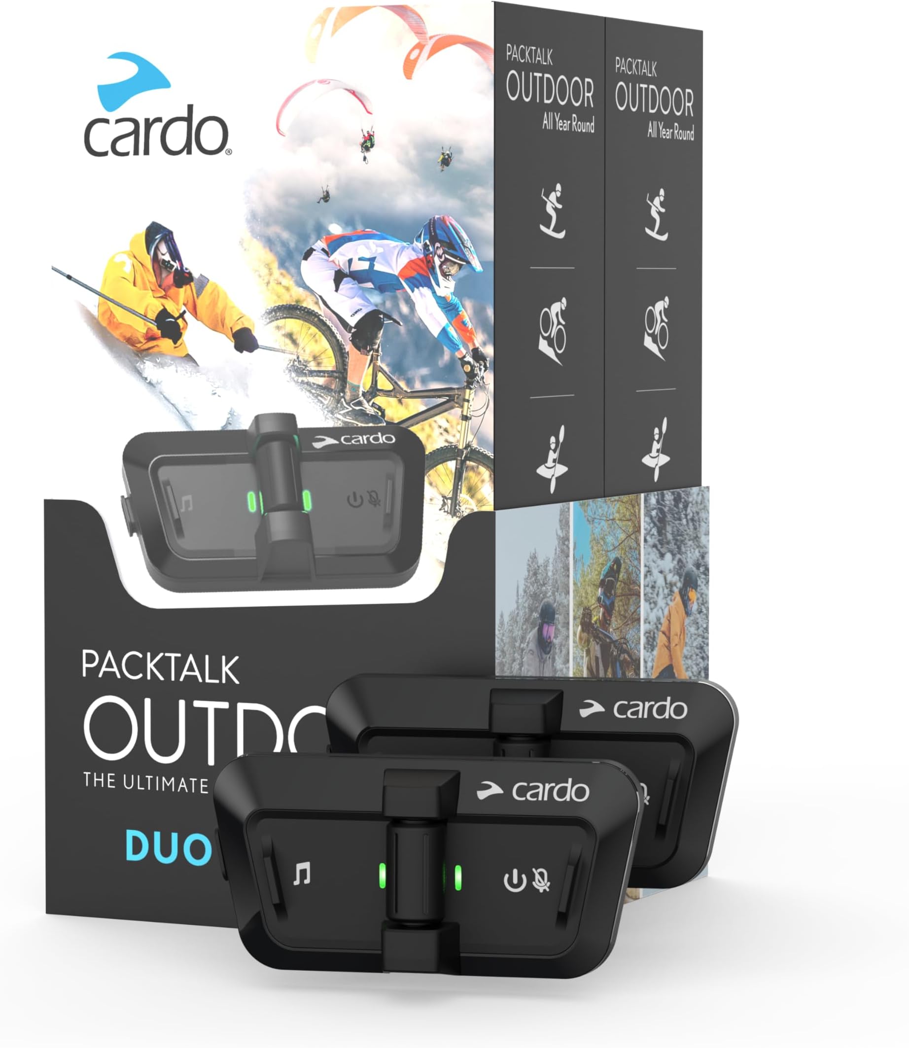 Cardo PACKTALK OUTDOOR Helmet Communication System, Great for Ski