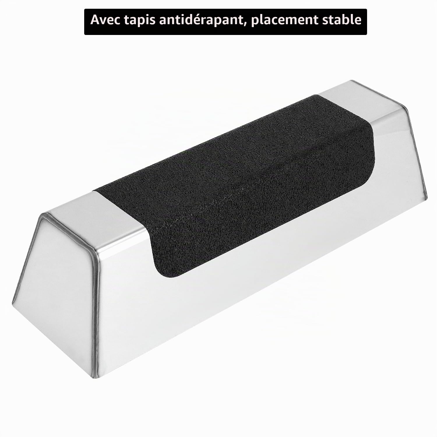 QWORK® bac à enduit rectangulaire en inox 30.5 cm, robuste, avec patin antidérapant