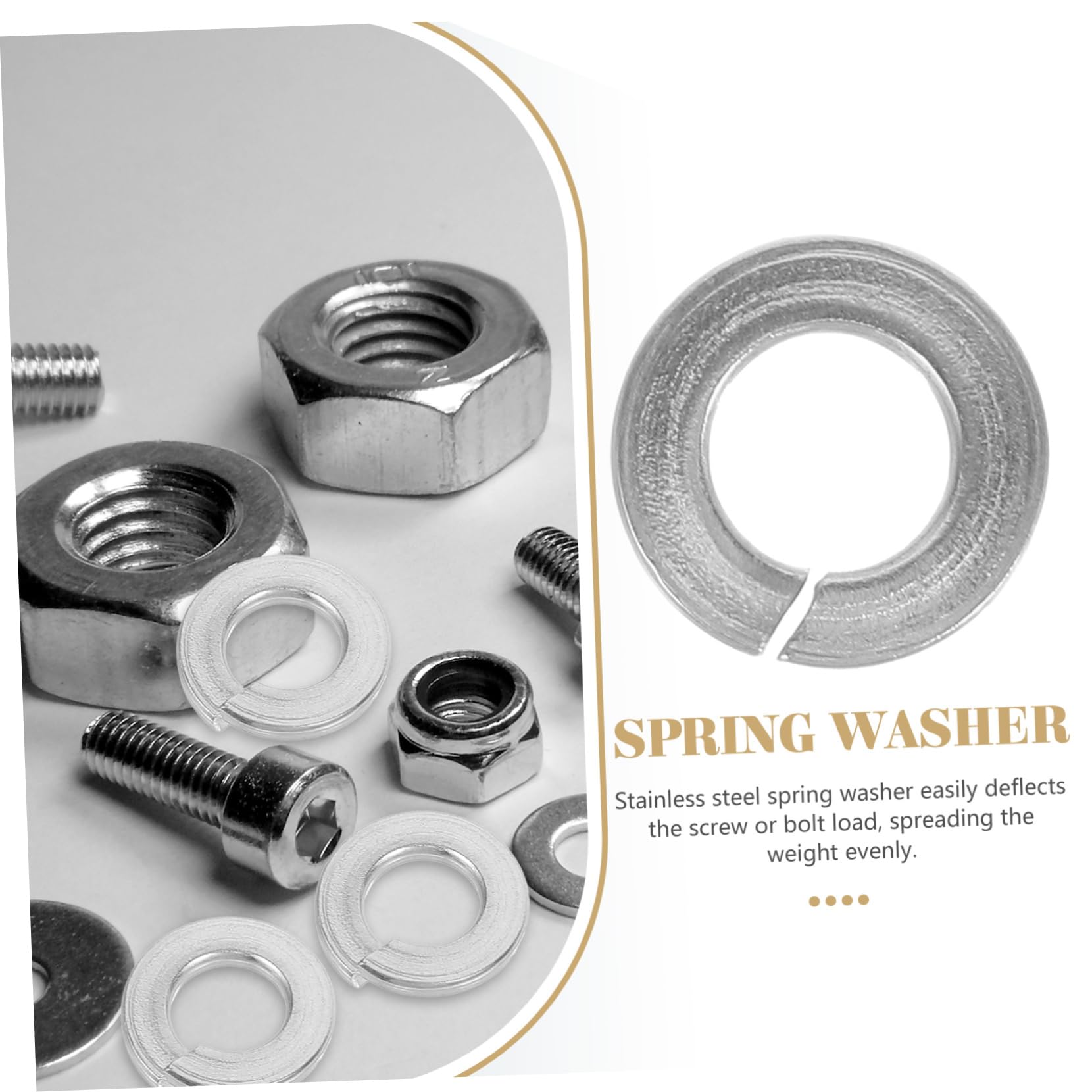 MUCKLILY 100pcs Stainless Steel Spring Lock Washers Countersunk Washers for General Repair