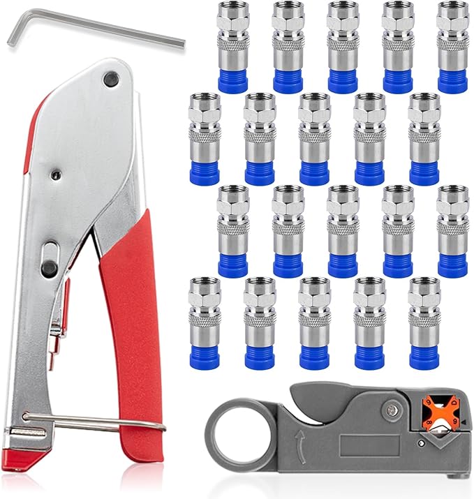 Coaxial Cable Kit, Coax Cable Kit Coaxial Cable Tool Kit with 20 FType