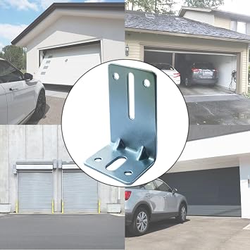 8 Pack Garage Door Track Jamb Bracket J6, Heavy Duty 12 Gauge Steel Garage Door Parts Reinforcement Bracket Set with Screws & Nuts