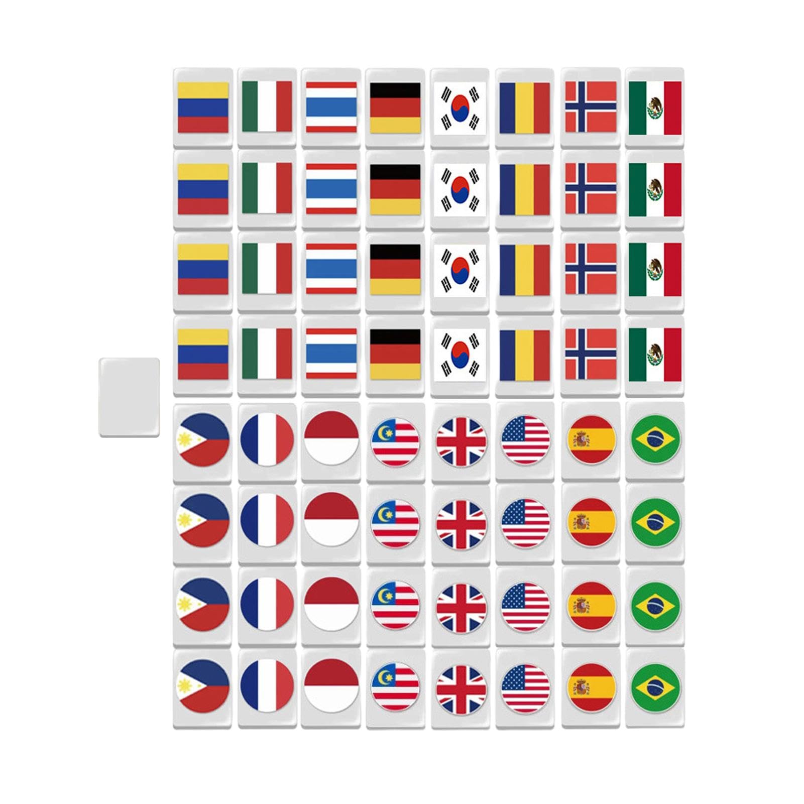 Giochi di Mahjong da viaggio, di carte Mahjong, di puzzle | Mahjong, giochi per feste, da costruzione della bandiera nazionale, set di 64 fiches di Mahjong per