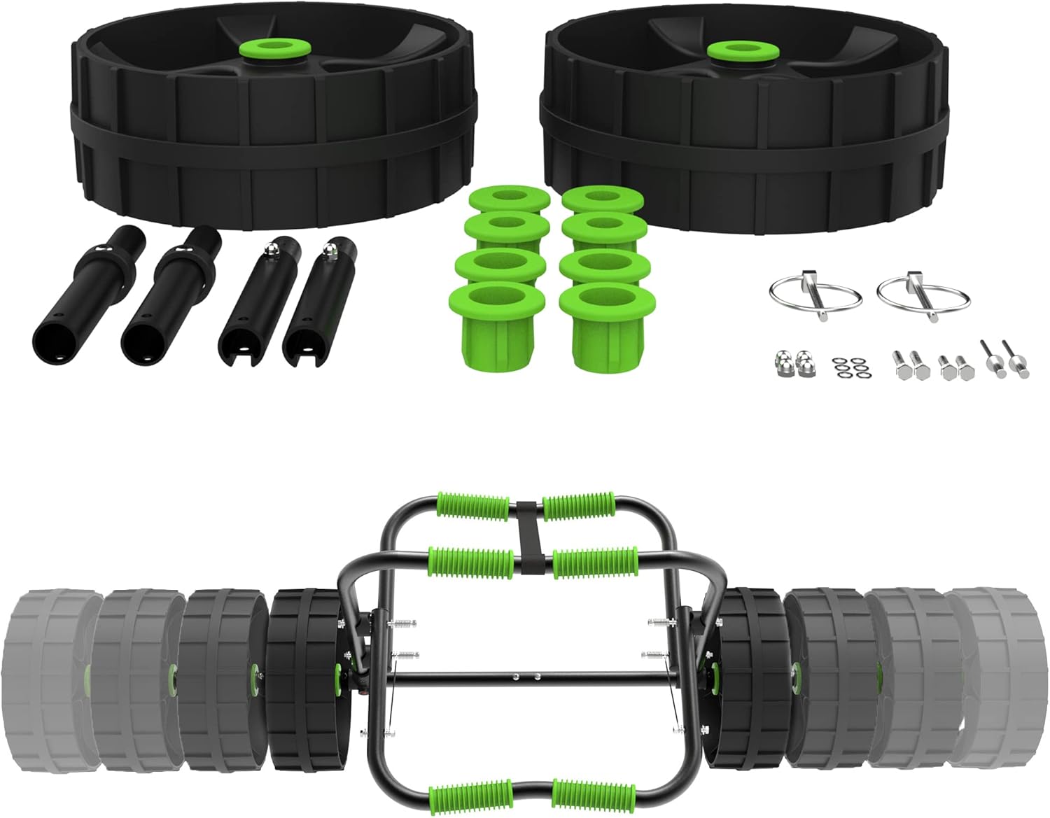 Upgrade Modify 10" Tire Beach Wheel with TPE Surface for Kayak Canoe Boat Surfing Carrier Rack Cart Trolley Doll