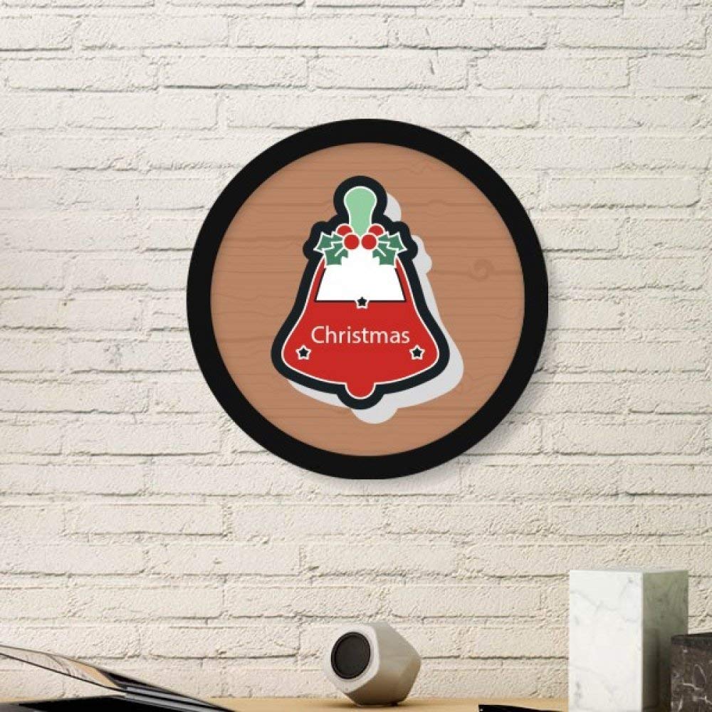 Cadre photo noir rond avec icône de cloches de Noël pour décoration murale festive