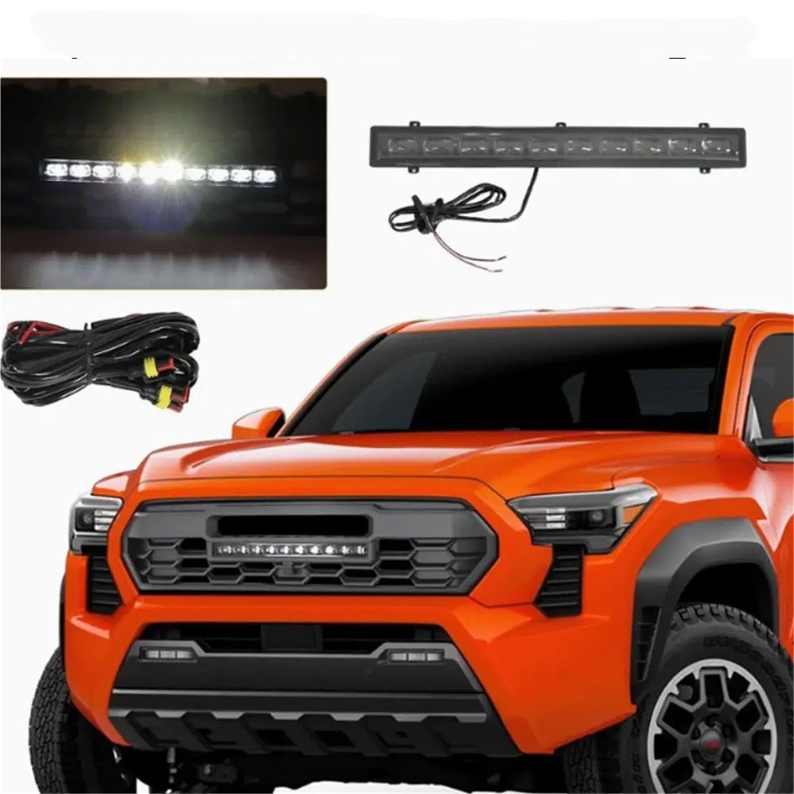 Coperture della Griglia Anteriore Per Toyota Per Tacoma 4a Generazione 2024 4 * 4 Per TRD Pro Style Griglia Nera Opaca Accessori Esterni Sportiva Con Luci