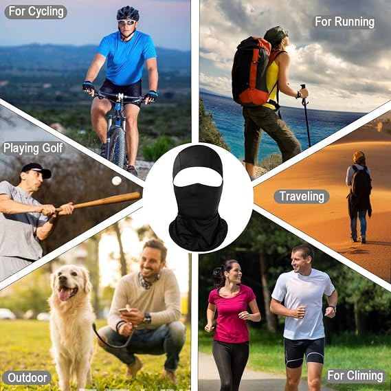 Achiou Neck Gaiter Face Scarf Mask-Dust Summer Balaclava Face Mask UV Protection Cooling Thin