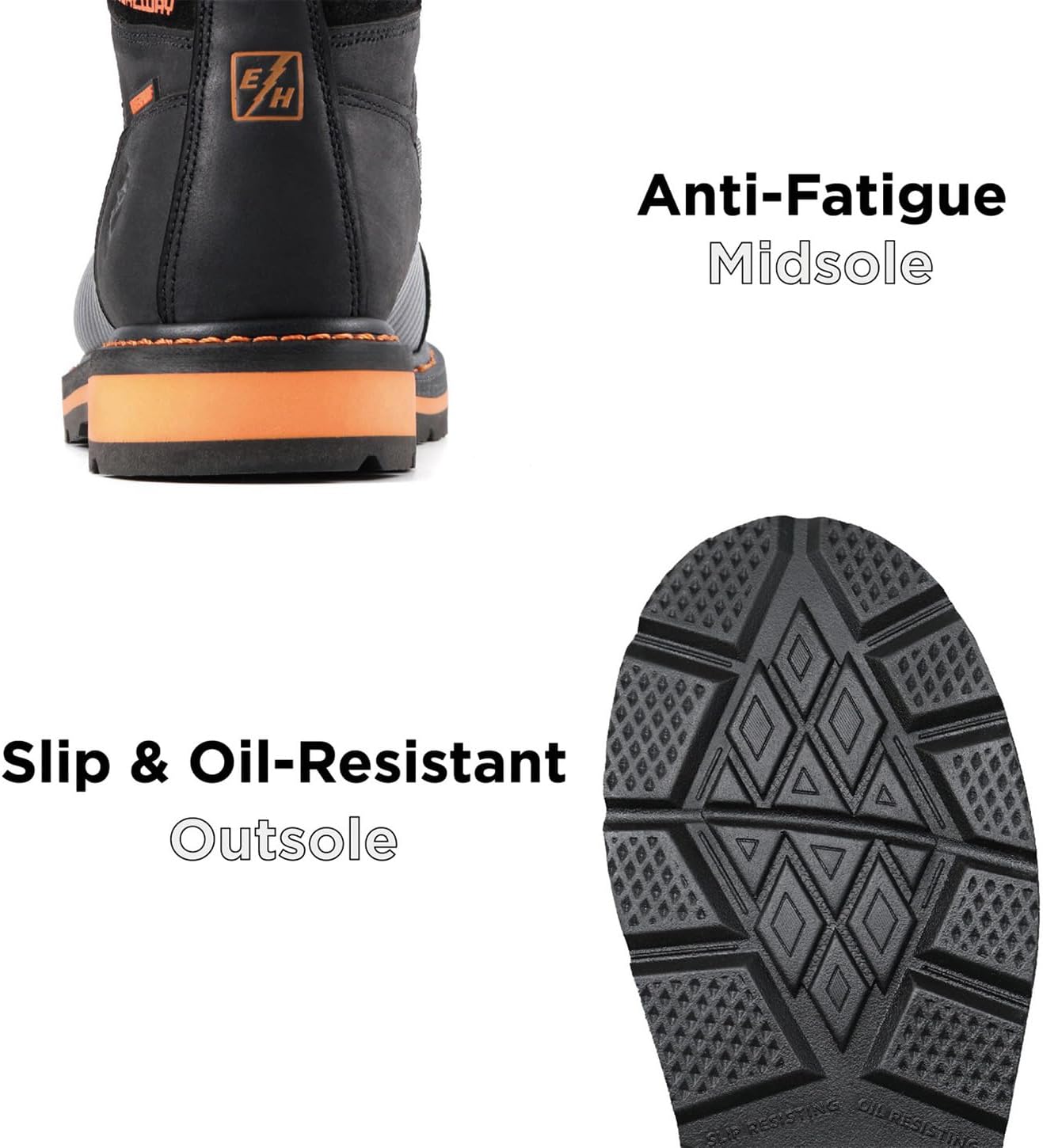 SUREWAY Men's 6" Waterproof Soft/Composite Toe Work Boot - Heavy Duty Crazy Horse Leather, Slip Resistant Lace Up for Construction & Industrial Safety - Image 7