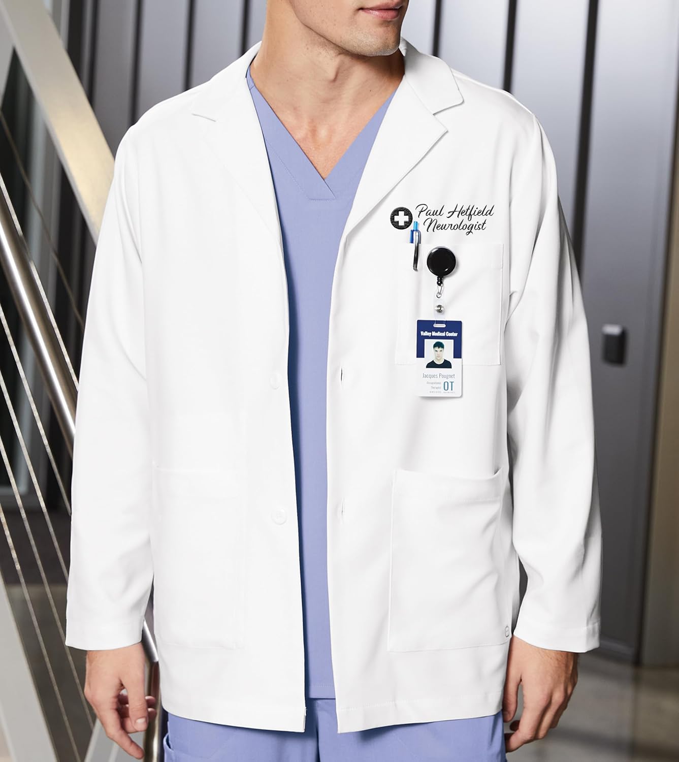 Custom Embroidered Lab Coats for Men & Women Your Name Text Medical Laboratory Coat