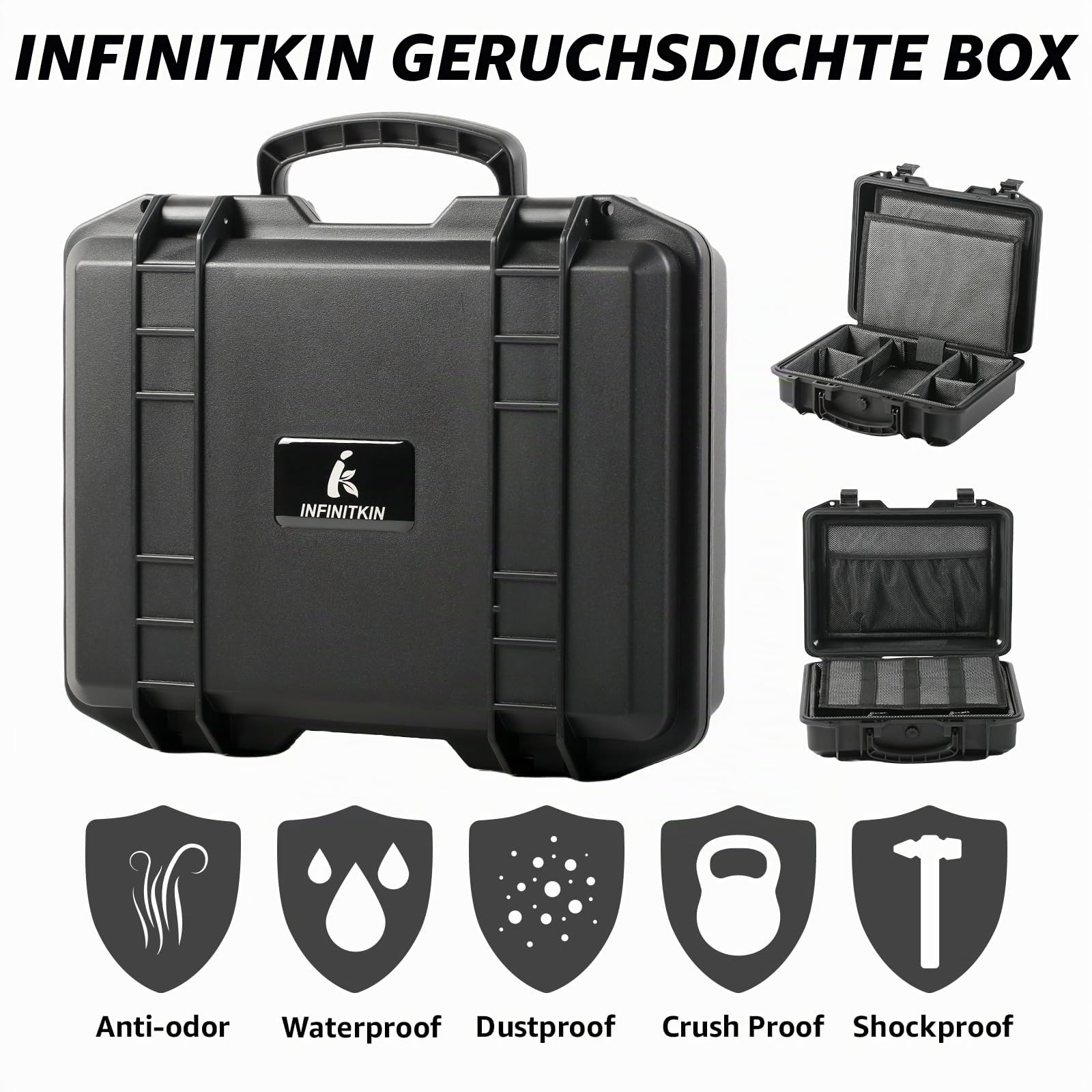 INFINITKIN Geruchssichere Box, große luftdichte Aufbewahrungsbox mit Zahlenschloss, wasserdichter und langlebiger geruchsdichter Behälter für Reisen und Zuhause, tolle Geschenkwahl