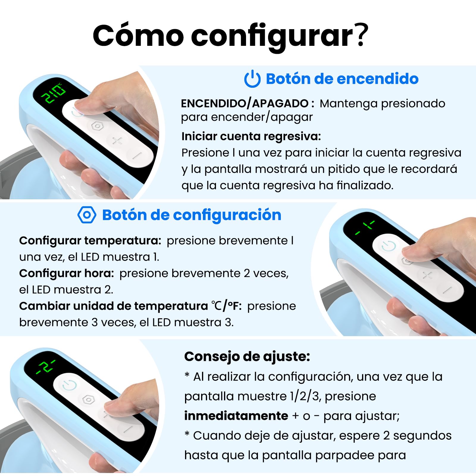 Calogy Máquina de prensa de calor de tapas, transferencia de sombreros de temperatura máxima de 210 ℃ con temporizador de cuenta regresiva, apagado automático