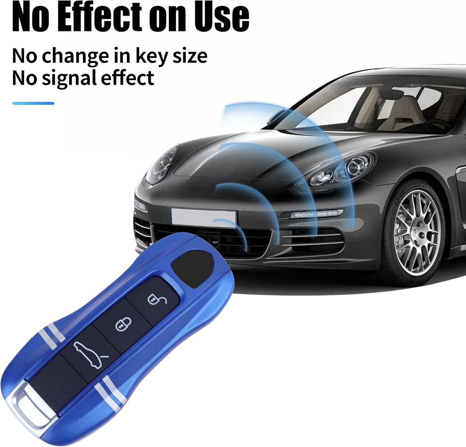 Moroccan Blue Track Style Key Fob Cover Compatible with Porsche Cayenne 2018-2025 Panamera 2017-2024 911 2019-2023 Taycan 2019-2024 Compatible with Porsche Key Cover