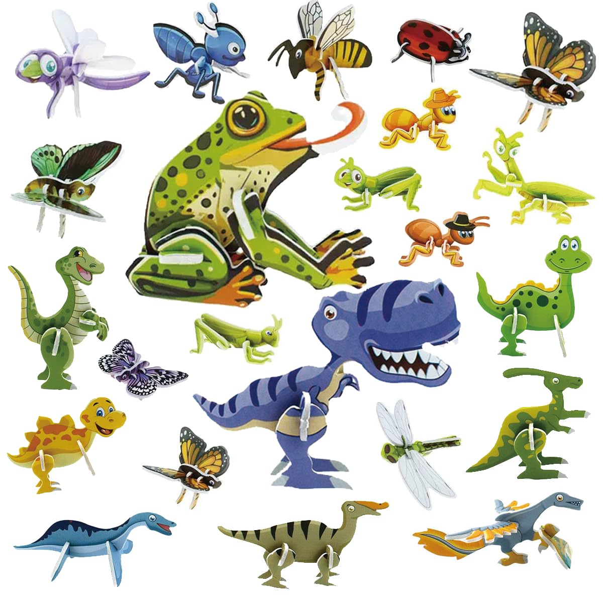 3D Puzzles for Kids Toys, 48pcs Jigsaw Puzzles Cartoon Educational Toys for Boys and Girls, Craft DIY Puzzles Kits for 3+ Years Old
