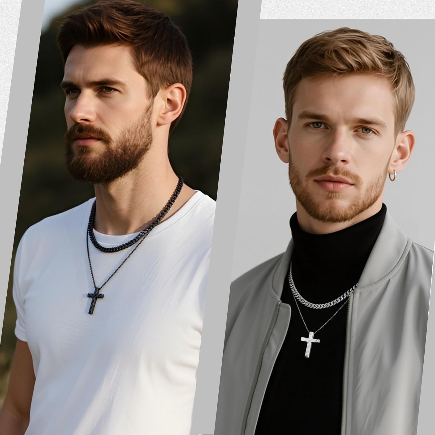 Valentines Day Gifts for Him, 4 PCS American Flag Cross Necklace for Men, Inspirational Bible Verse Chains Layered Pendant Necklaces with Velvet Bag for First Communion, Confirmation, Fathers Gifts, Graduation - Image 7