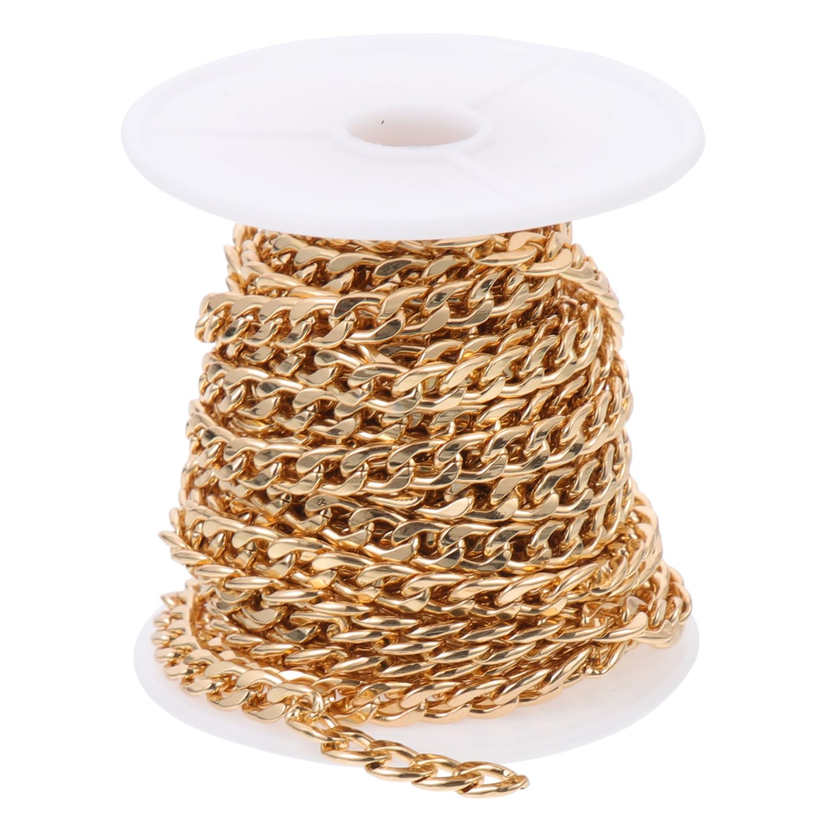 Alipis Catena Gioielli Fai da Te in Acciaio Inox, 1 Rotolo Oro | Lavorazione Diy, Forte Tenuta, Uso per Collane e Bracciali, Catena Metallica Sottile per Creazioni Handmade