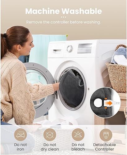 Miniatura 9 de BOB AND BRAD - Almohadilla térmica eléctrica con peso de 24 x 34 pulgadas, 6 ajustes de calor, cuerpo completo, apagado automático, lavable a