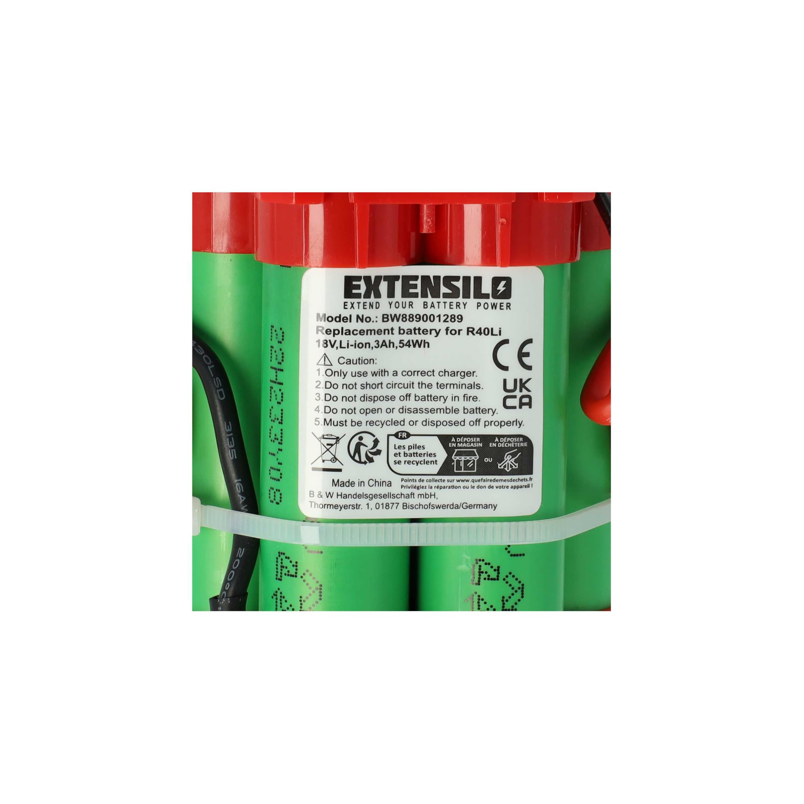 2 x bateria kompatybilna z kosiarką McCulloch R1000 2018, R1000 2017, R800 2017, R1000 2019 (3000 mAh, 18 V, Li-Ion)