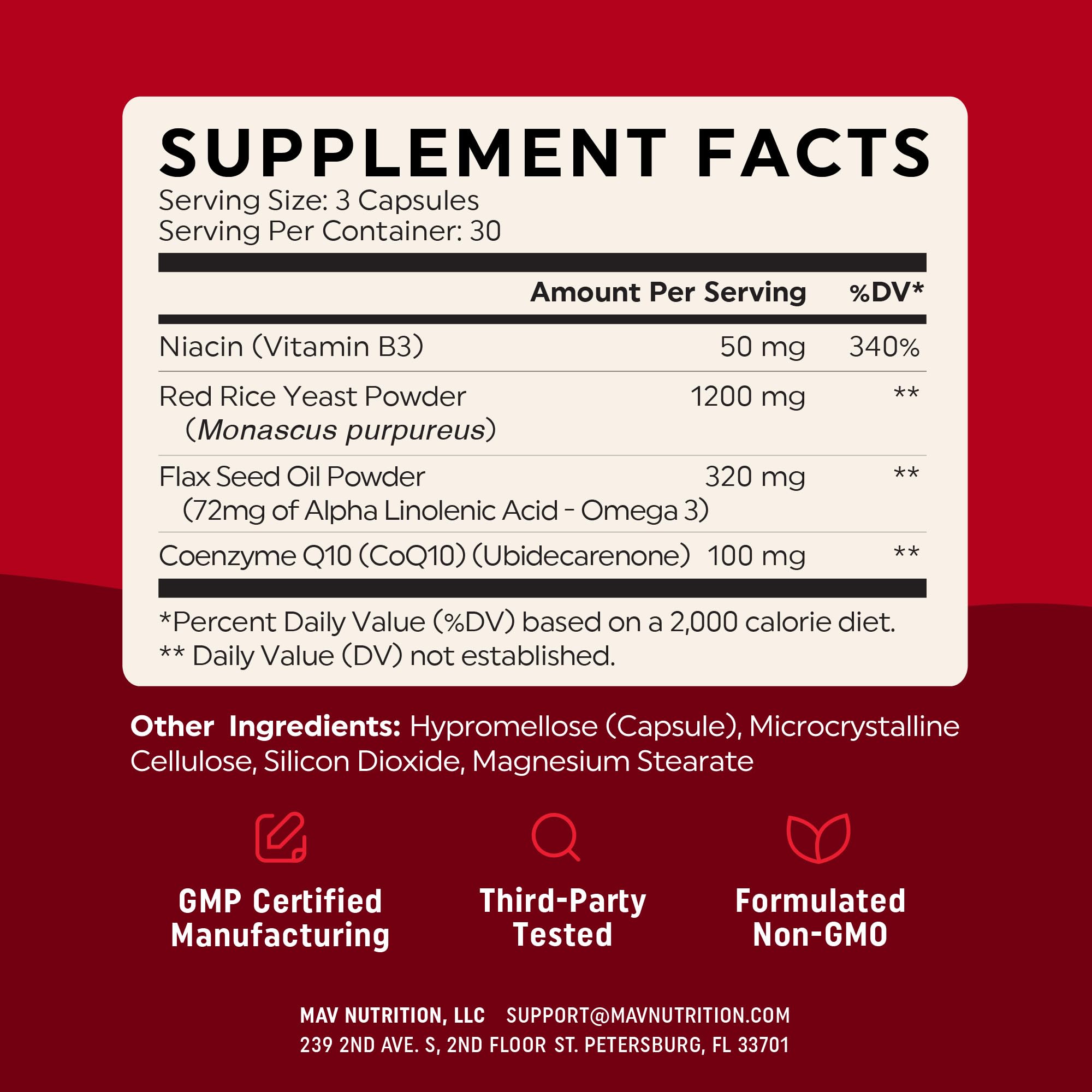 Red Yeast Rice with CoQ10 + Omega 3 for Healthy Cholesterol Support, 1200mg — Amazon image 6