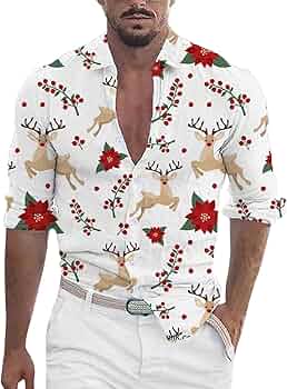 Générique Chemise A Fleur Homme - Chemise Noel Homme Humour