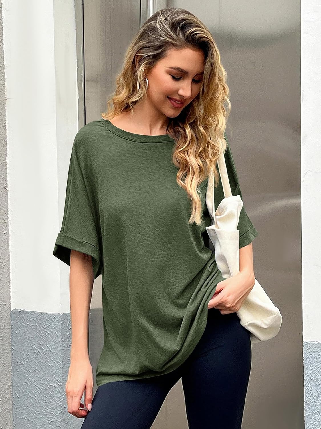 Women Oversized T-Shirt Summer Casual Short Sleeve Loose Tee Tops - Image 5