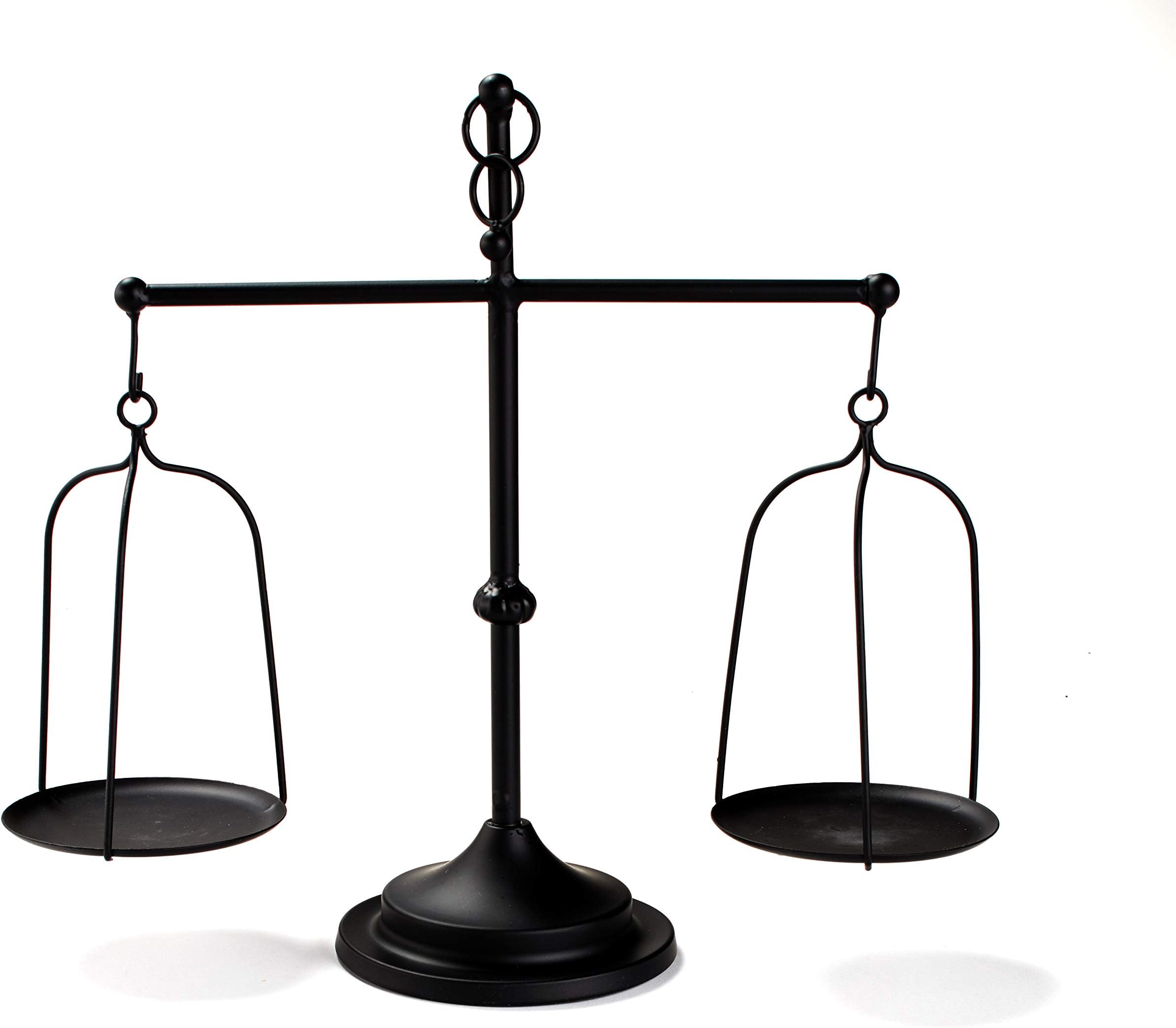 The Lakeside Collection Functional Rustic Farmhouse Balancing Scale Candle Holder - Unique Metal Home Decor Table Centerpiece for Study, Patio, Coffee Table, Kitchen, Dining or Living Room