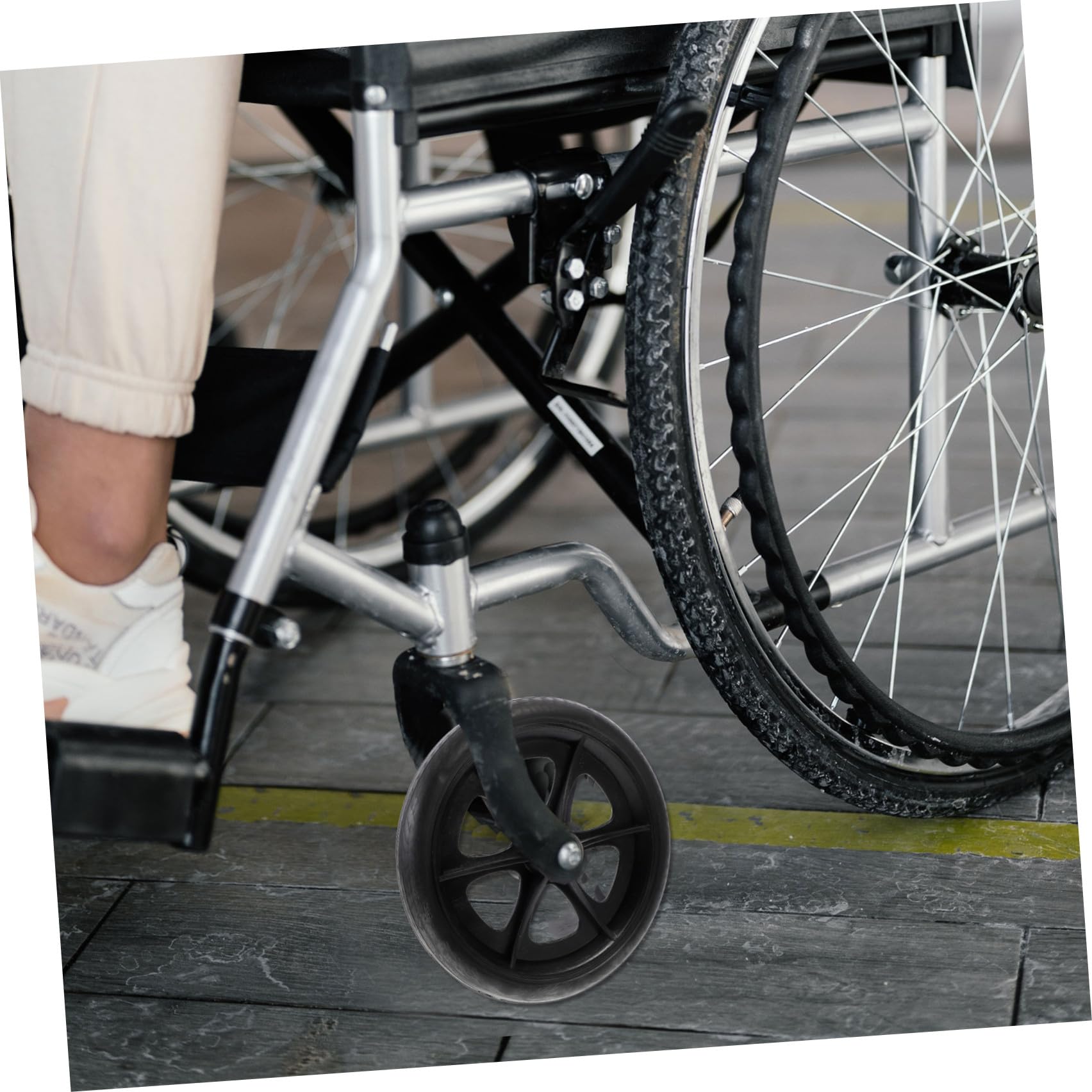 ERINGOGO Ruedas Delanteras de Repuesto Material Abs y Acero para Silla de Ruedas Resistentes al Desgaste Ligeras para Uso en Exteriores y Vehículos para Discapacitados