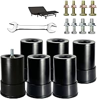 Vista 10 de Patas de repuesto de metal de 4 pulgadas para base de cama ajustable, resistentes de altura extra, compatibles con el 89% de los marcos como roscas
