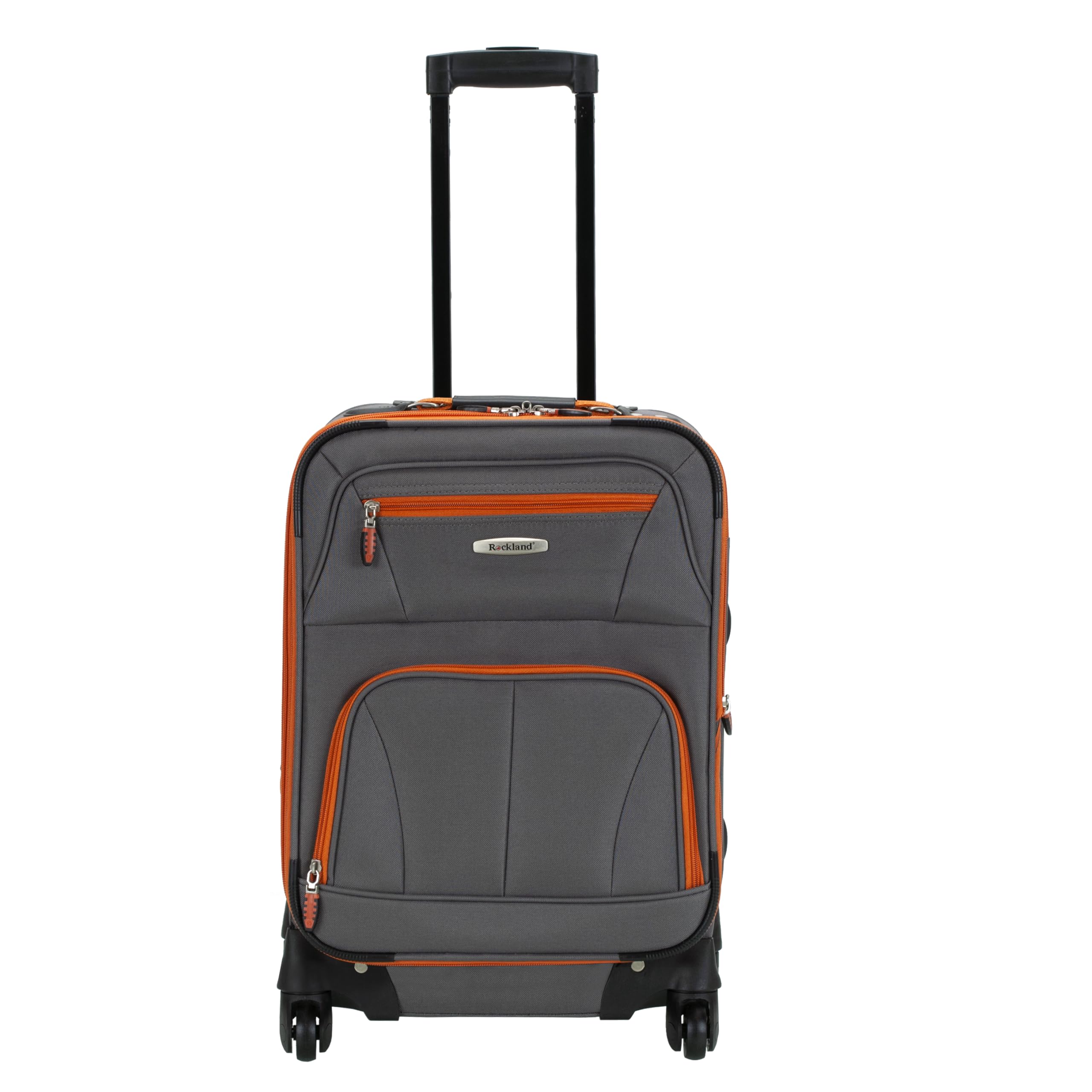 Rockland Pasadena Softside Spinner Wheel Luggage Charcoal Carry-On 20-Inch F2281-CHARCOAL