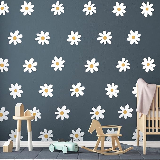 6 Láminas Vinilo Decorativo Margaritas Blancas Pared Pegatina Floral miniatura 6