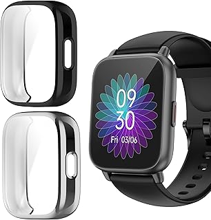 Lamshaw for RUIMEN H1 熱可塑性ポリウレタンエラストマースクリーンプロテクター、TPUケース 耐衝撃カバー 傷防止 耐衝撃 対応 RUIMEN H1 スマートウォッチ (ブラック+シルバー)