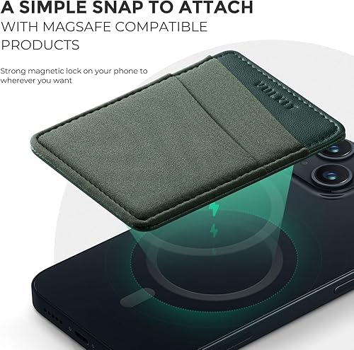 Miniatura 3 de VULKIT Cartera magnética para teléfono MagSafe, bloqueo RFID, cartera con tarjetero para iPhone serie 1615141312 y funda para teléfono con MagSafe