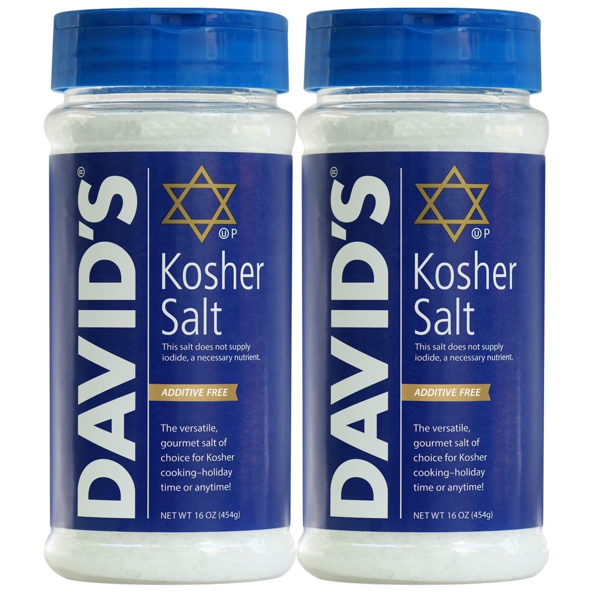 David's Kosher Salt Canister 16.0 OZ (Pack of 2)