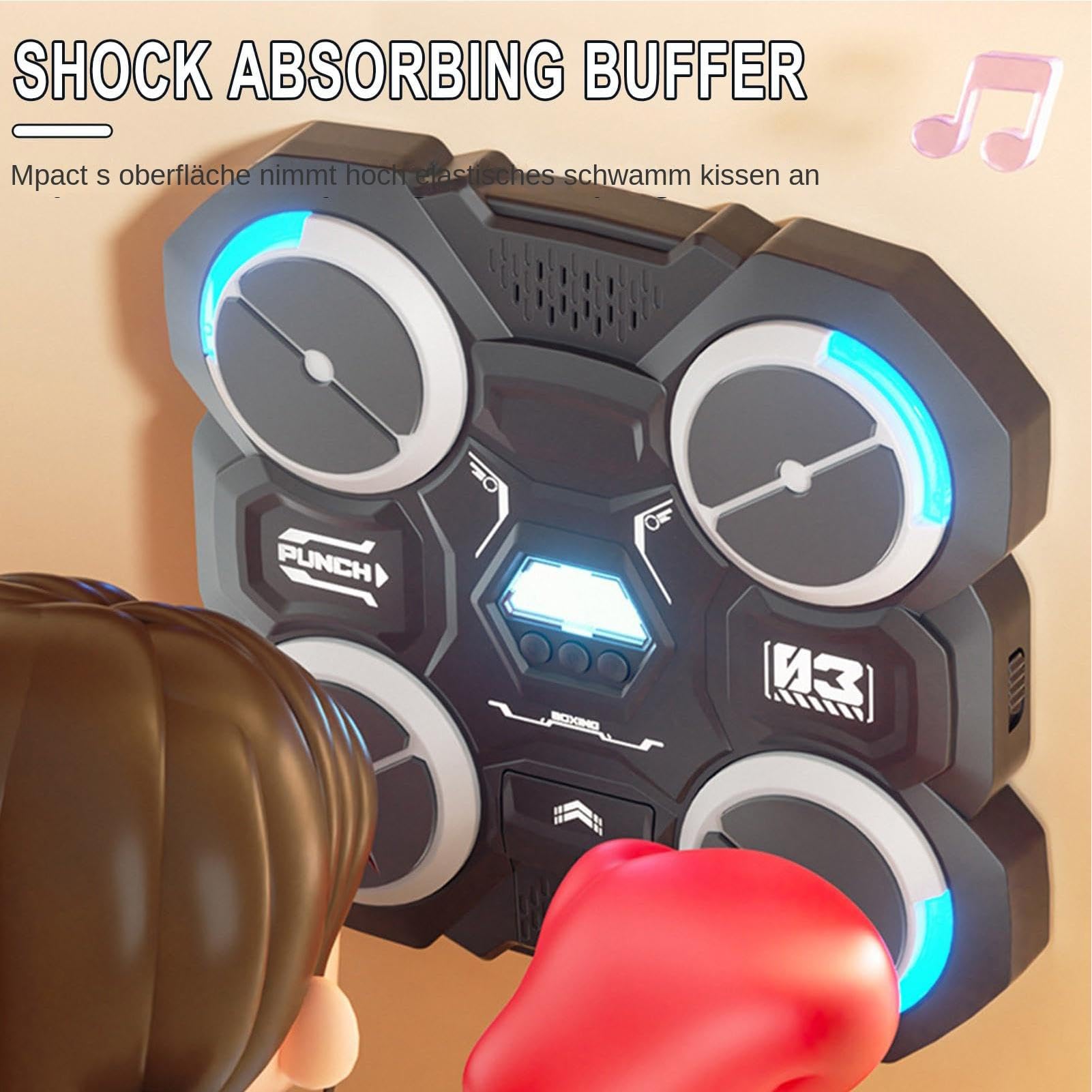Music Boxing Machine Für Kinder - 3 Spielmodi Mit LED-Anzeige Und Bluetooth