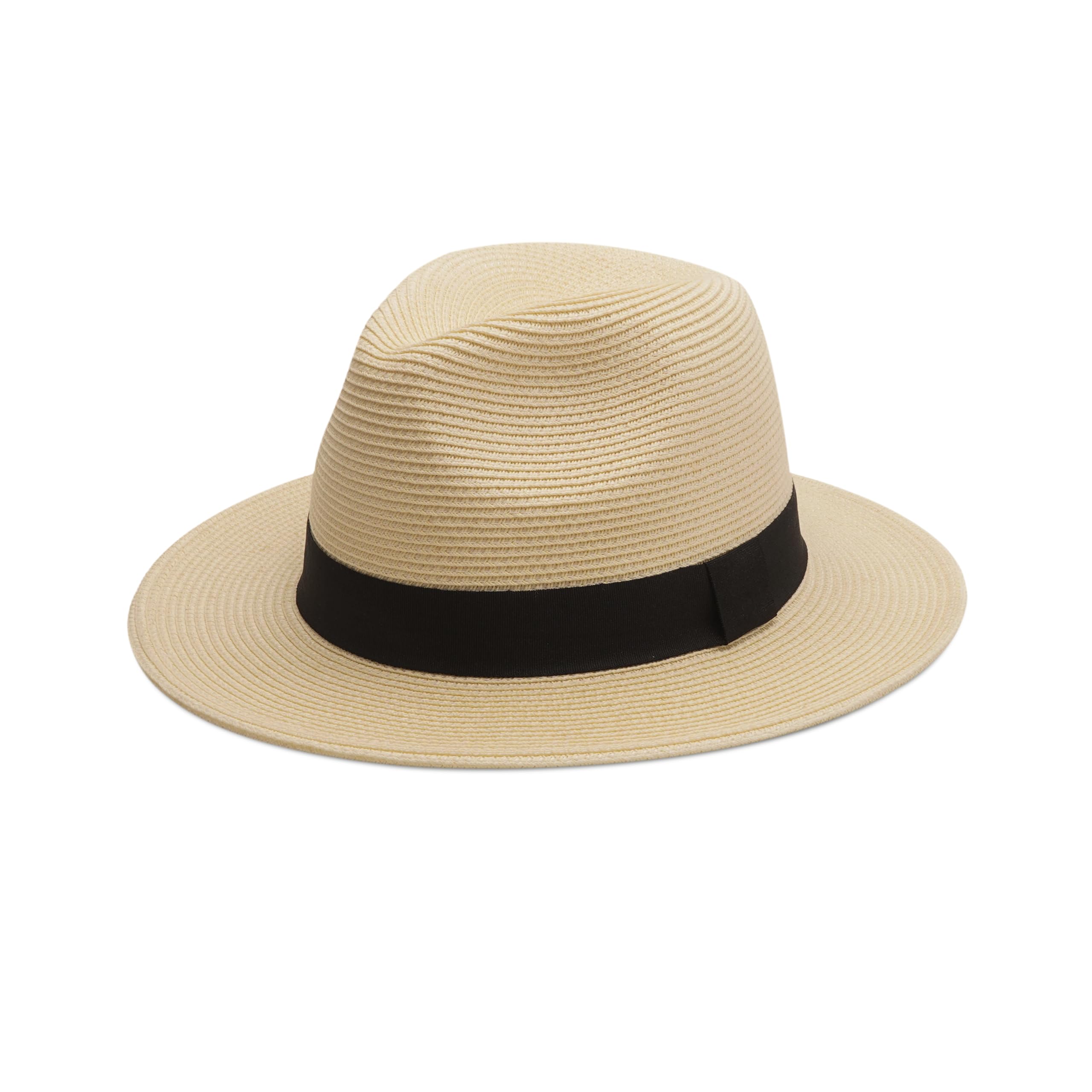 JoywantWomens Straw Fedora Beach Sun Hat, Packable Wide Brim Panama Hat for Women UV UPF50+ Summer Hat