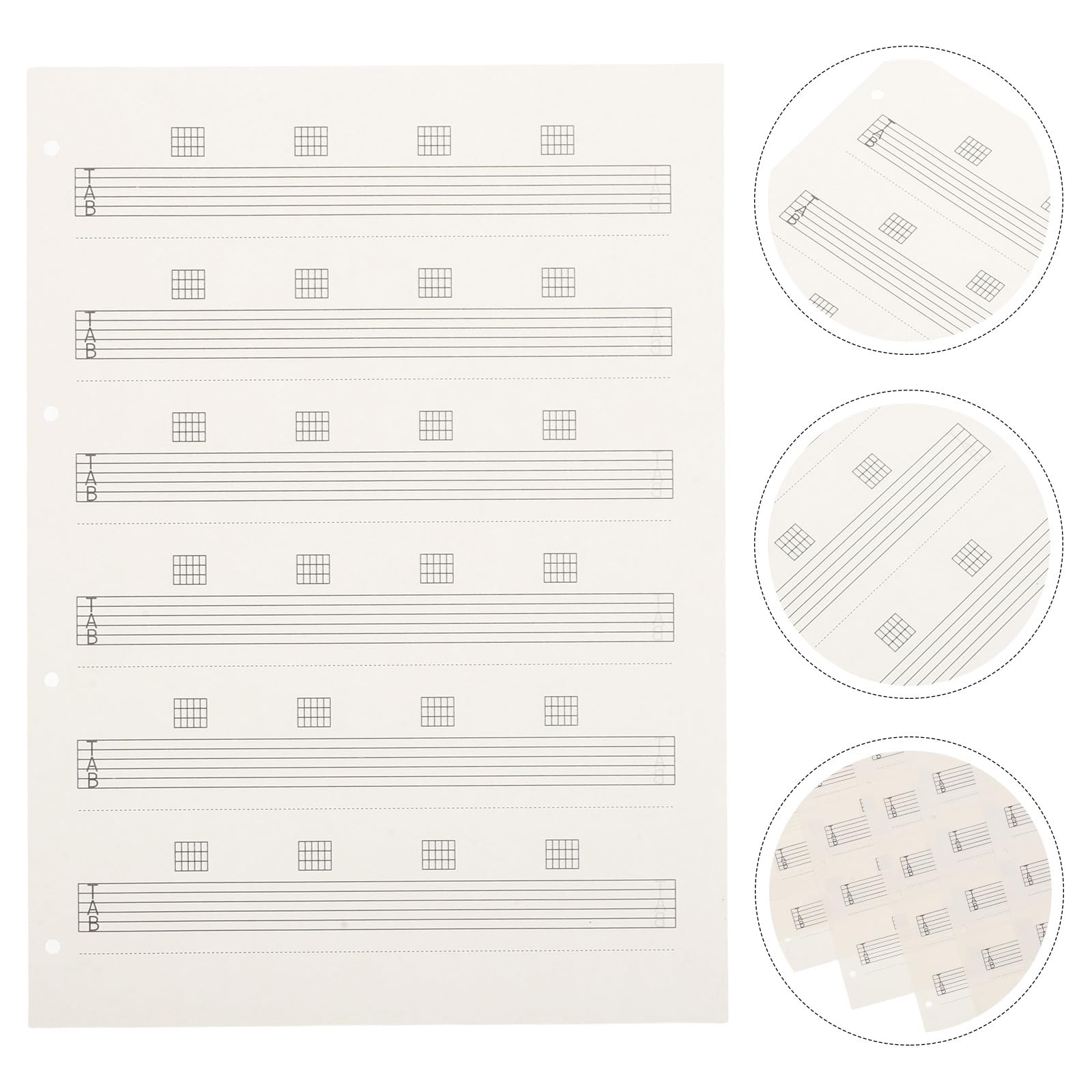 Papel de Composición para Guitarra 85 Hojas en Blanco, Diseño Elegante y Escritura, Adecuado para Práctica en Casa y Actuaciones