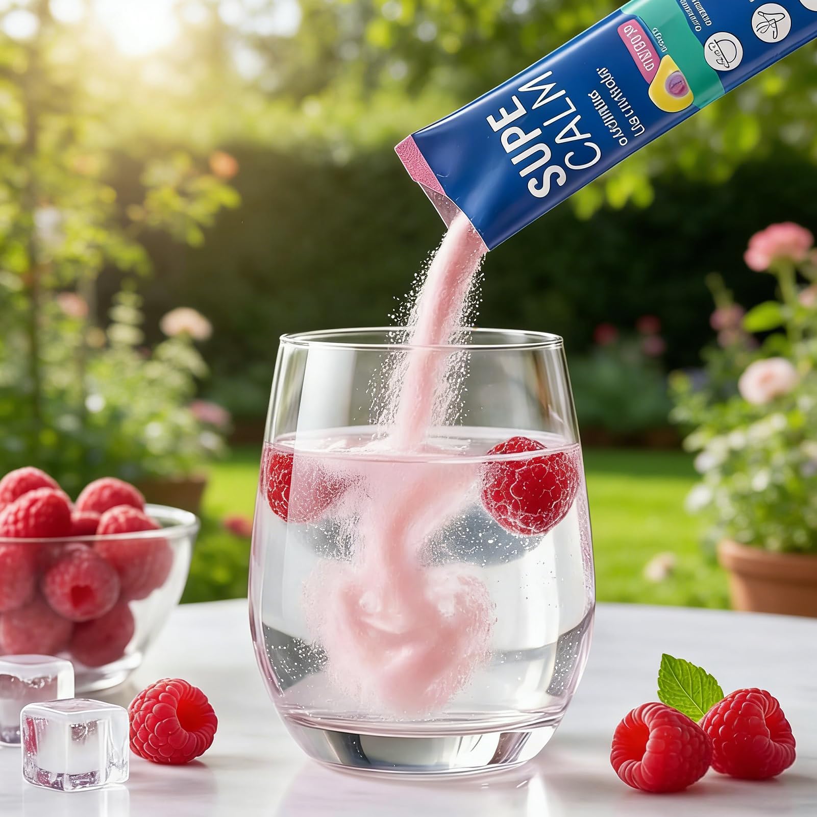 Cortisolo Cocktail Polvere, 40 bastoncini Supercalm Bevande Polvere, Con Limone & Lampone, Per Relax & Equilibrio, Pratici Bacchette Porzionali, Per Uso Quotidiano e Lavoro (2pcs)