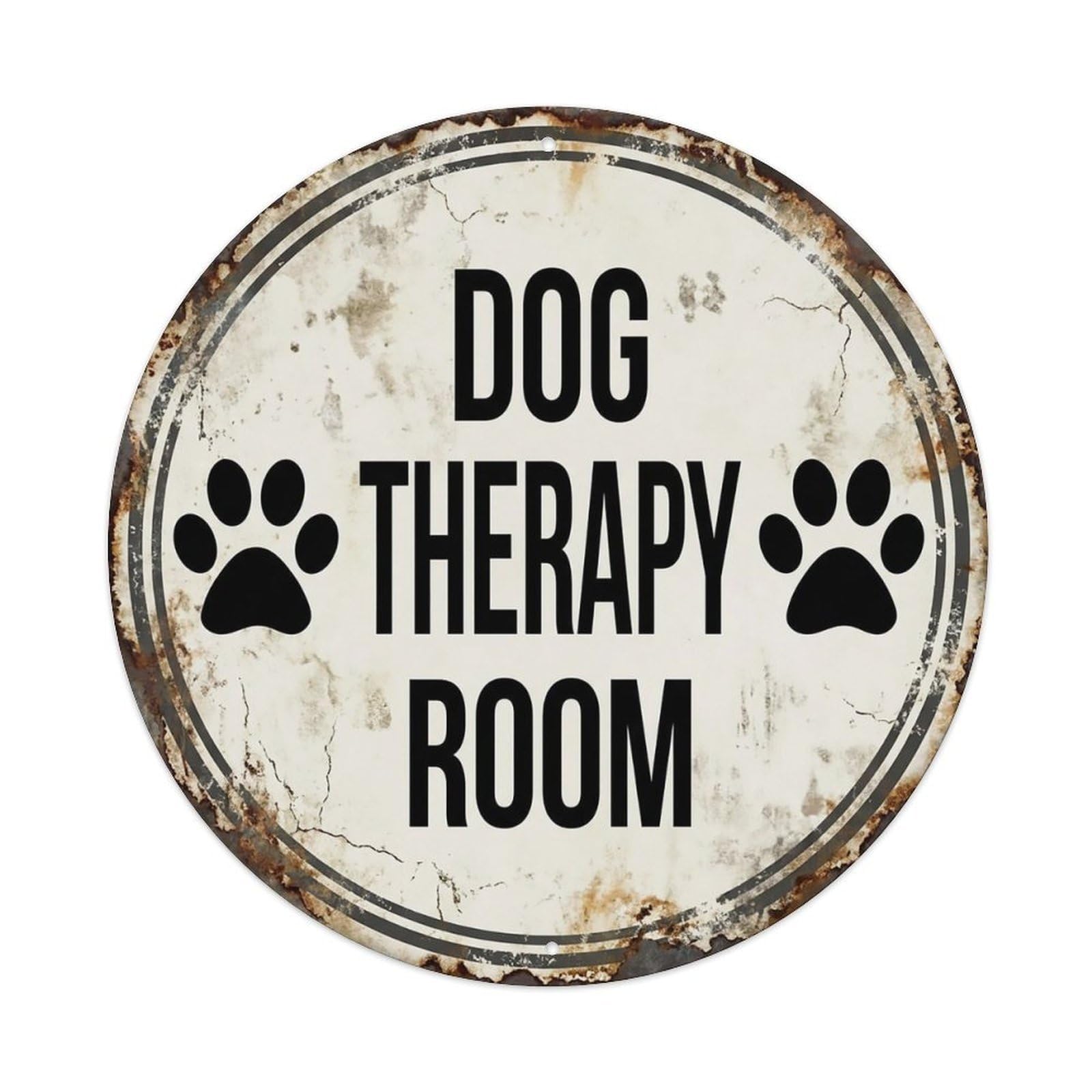 Vintage Dog Therapy Room Decor Metal Tin Sign